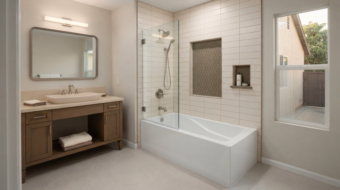 Shower-To-Tub Option | San Bernardino Shower-To-Tub Option in San Bernardino.