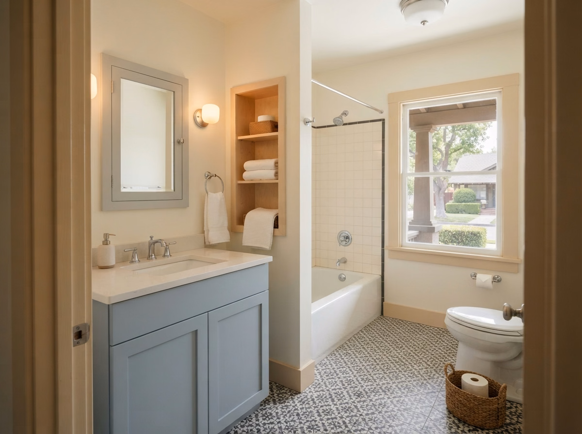 Upland Guest Bath Refresh | San Bernardino Bathroom Project Upland Guest Bath Refresh for a San Bernardino bathroom project.