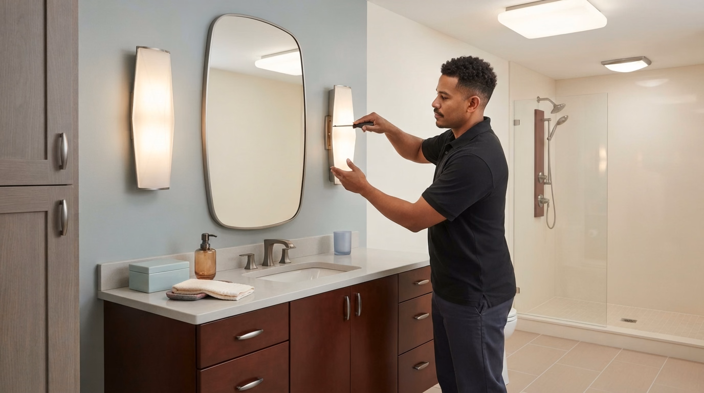 Bathroom Lighting Installation Process | San Bernardino Bathroom Lighting Installation Process in San Bernardino.