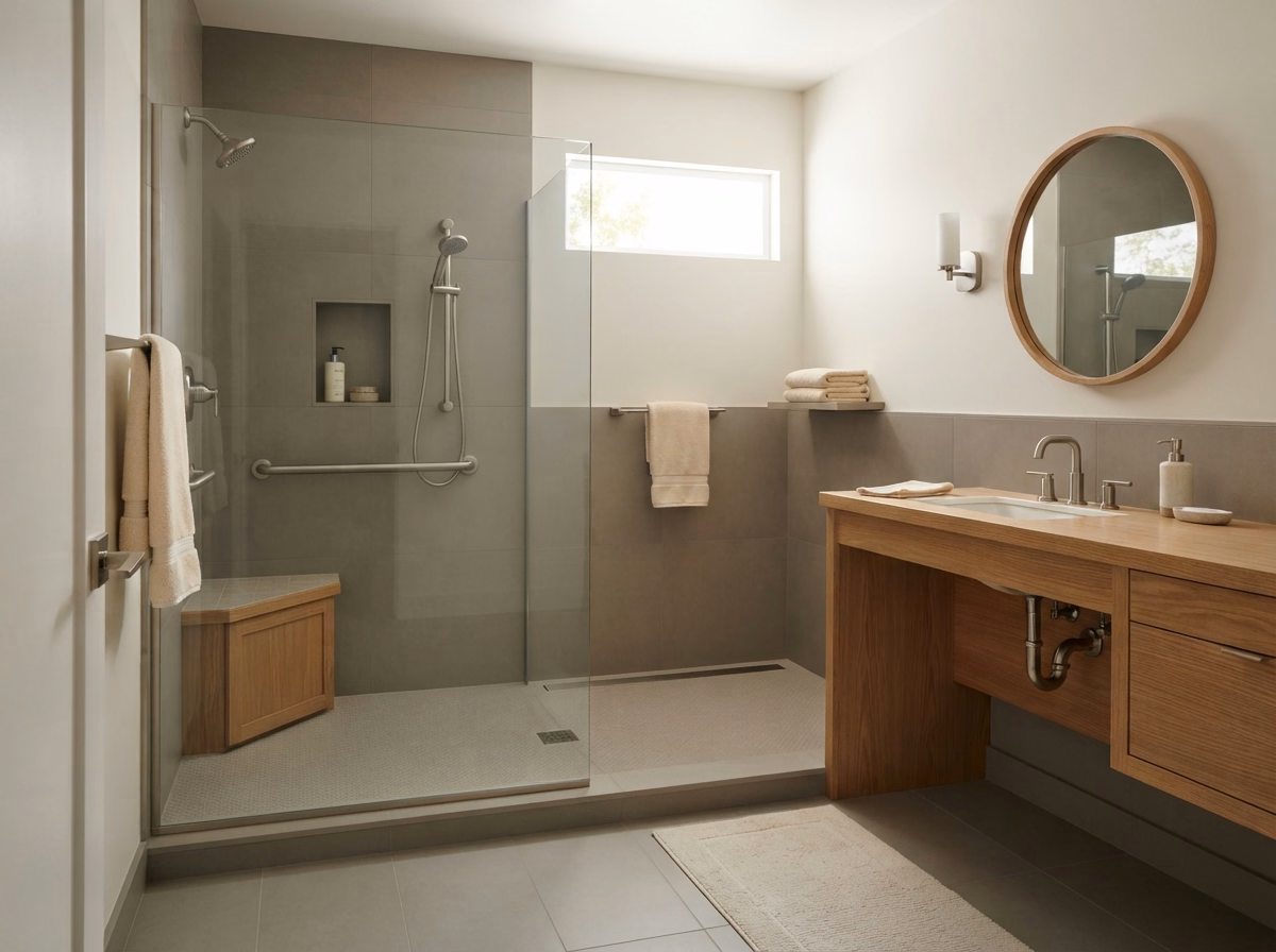 Accessibility and Low Threshold Showers | San Bernardino Accessibility and Low Threshold Showers in San Bernardino.