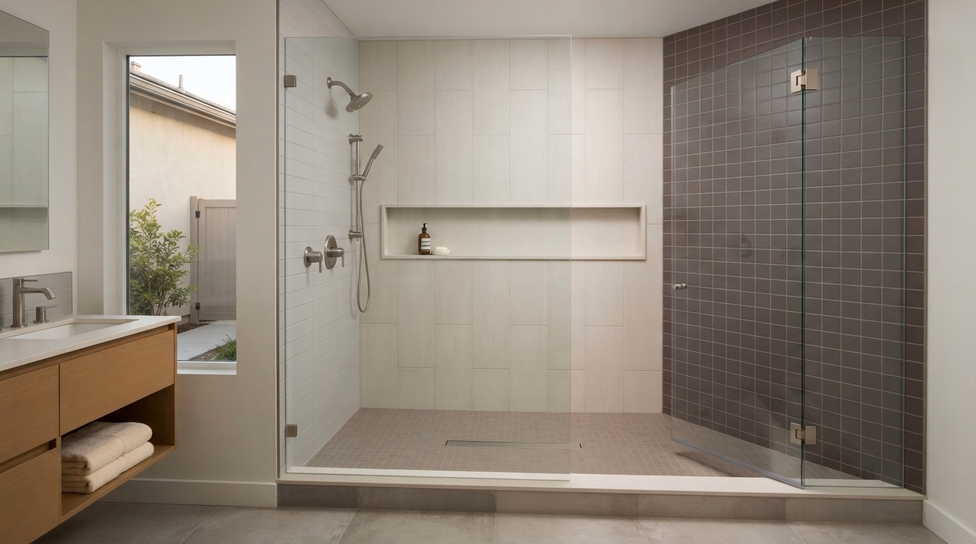 Colton Custom Tile Build | San Bernardino Shower Project Colton Custom Tile Build for a San Bernardino shower project.