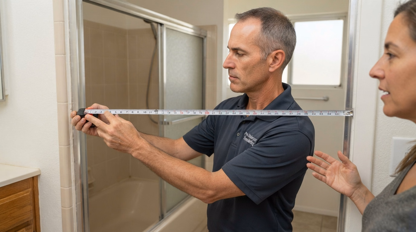 In Home Consultation | San Bernardino Shower Project In Home Consultation for a San Bernardino shower project.