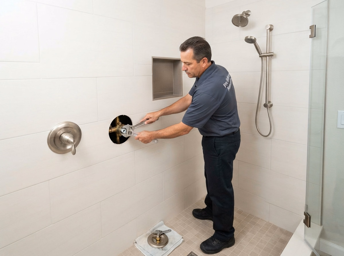 Plumbing and Fixture Upgrades | San Bernardino Shower Project Plumbing and Fixture Upgrades for a San Bernardino shower project.