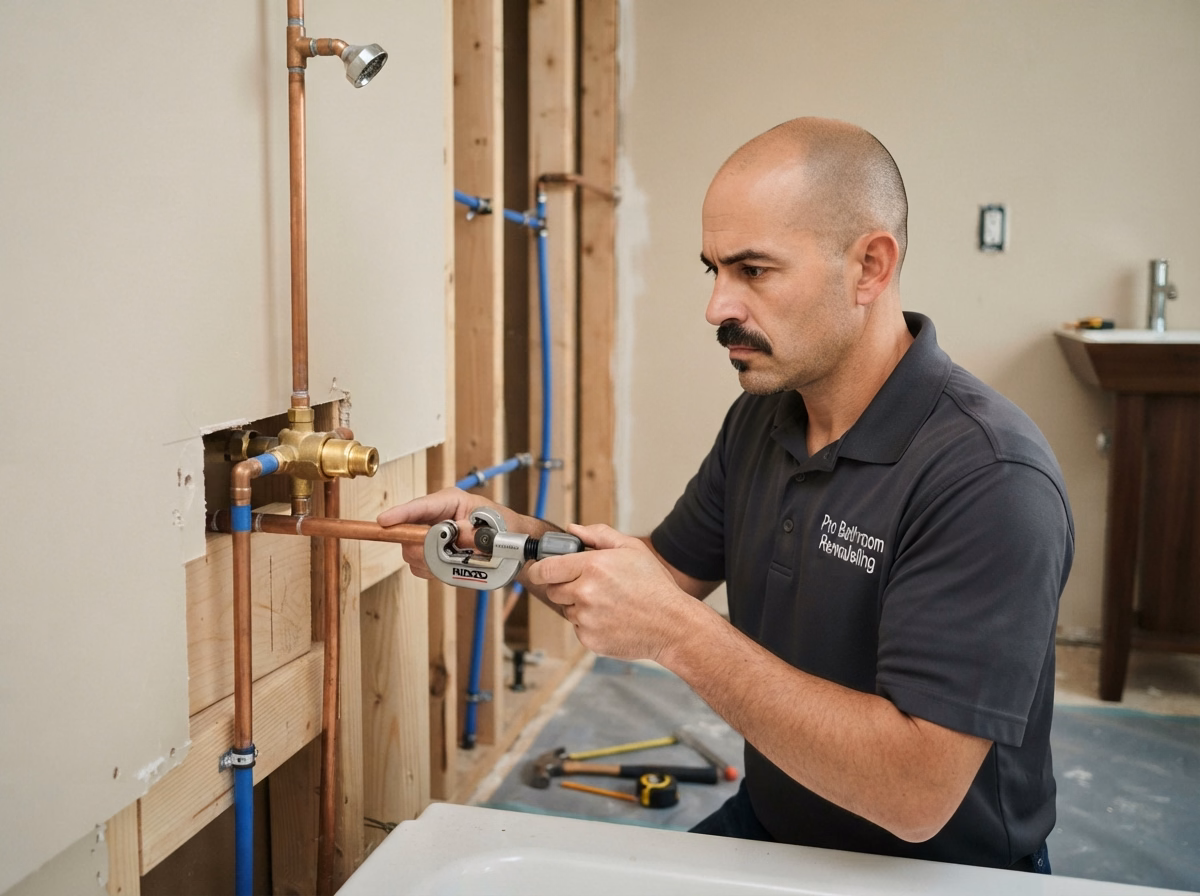 Plumbing Adjustments | San Bernardino Bathtub Conversion Plumbing Adjustments for a San Bernardino bathtub conversion.