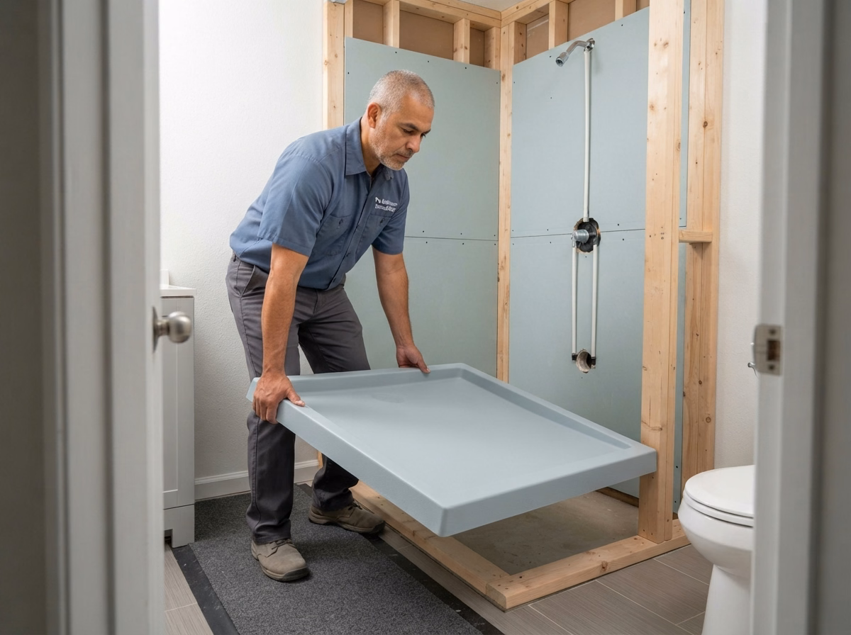 Plumbing Waterproofing | San Bernardino Compact Bathroom Plumbing Waterproofing for a San Bernardino compact bathroom.