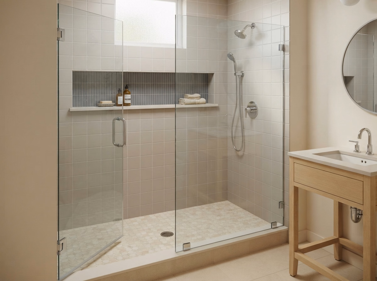 Rialto Frameless Glass Shower | San Bernardino Rialto Frameless Glass Shower in San Bernardino.