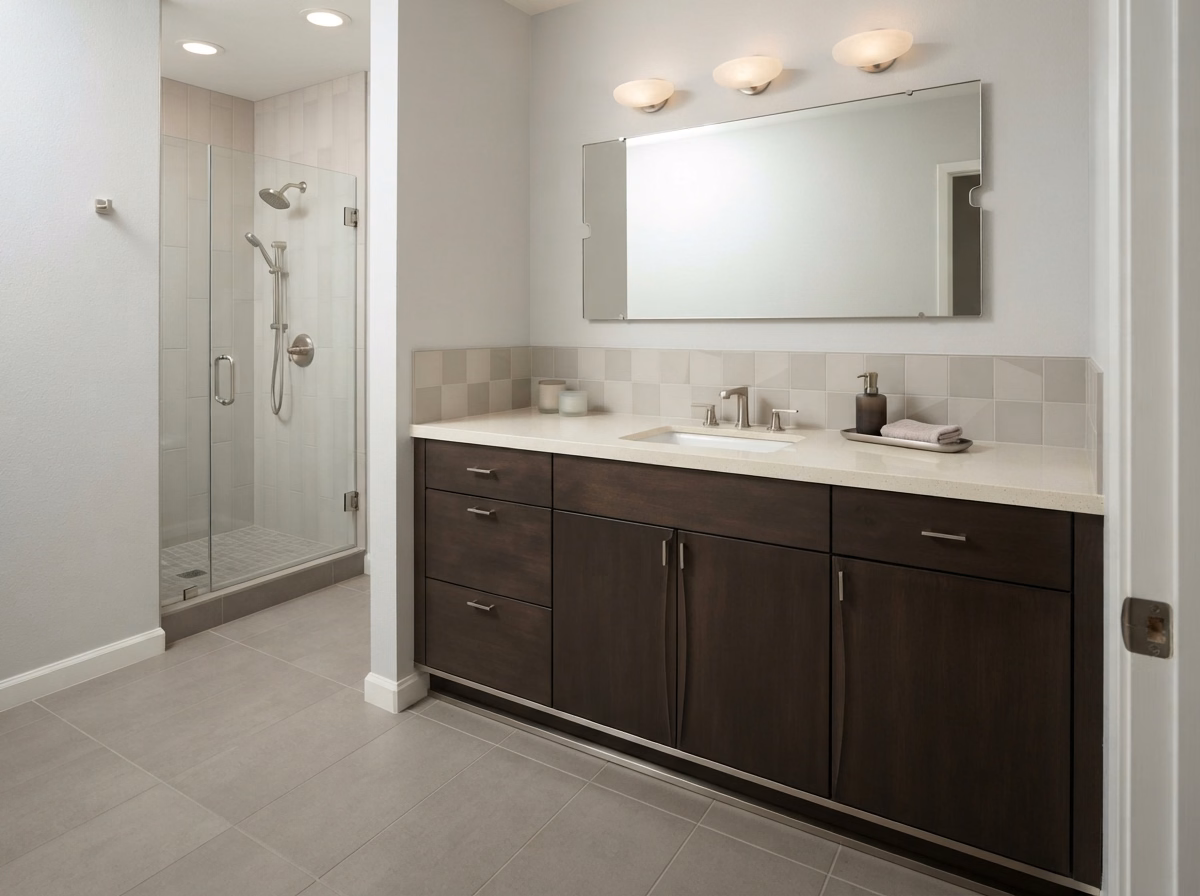 Modern Minimalist Design | San Bernardino Vanity Project Modern Minimalist Design for a San Bernardino vanity project.