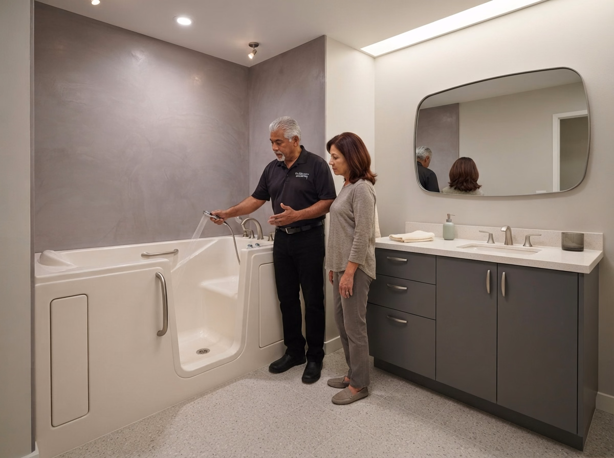Walk-In Tub Testing and Walkthrough | San Bernardino Walk-In Tub Testing and Walkthrough in San Bernardino.